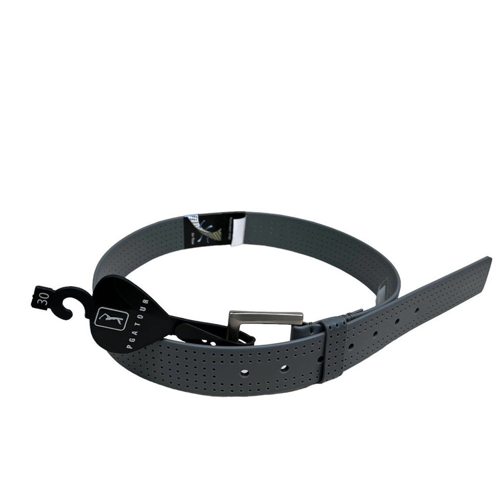 PGA TOUR Air Flow Golf Belt Men Silicone Perforated Gray SIze 30